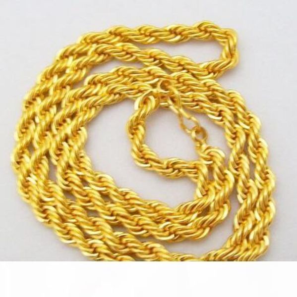 

22 inch yellow gold plated cable french rope chain necklace men women unisex, Silver