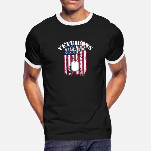 

veterans we salute you patriotic american flag t shirt men create 100% cotton o-neck kawaii gift authentic spring autumn family shirt