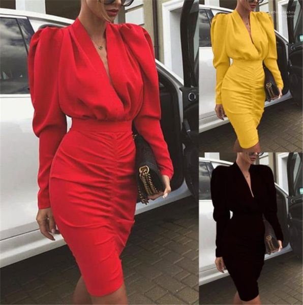 

pure color slim hip dresses club and party womens clothing new style women designer dresses fashion deep v-neck, Black;gray