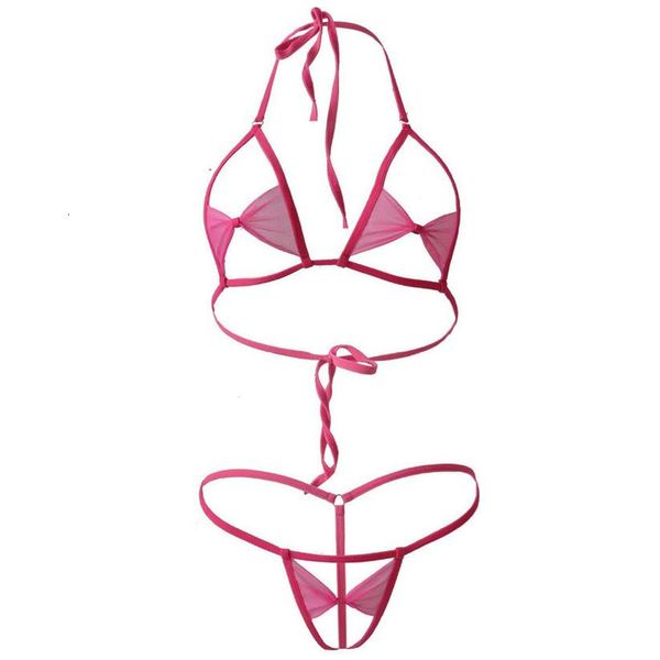 

bikini 2020 sling hollow lotion transparent chiffon bow open file thong swimwear women swimsuit biquini bikinis monokini, White;black