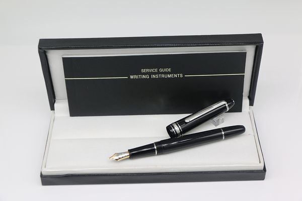 

145 fountain pen silver trim classique platinum line legrand with black resin fine star