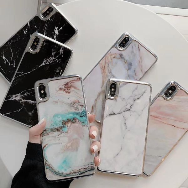 

cgjxssquare plating marble crack phone cases for iphone xr xs xsmax x 6 6s 7 8 plus cover luxury shockproof silicon coque capa fundas