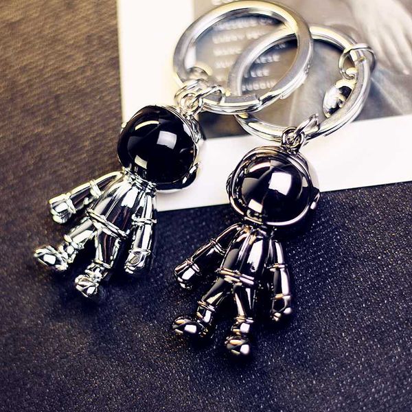 

3d astronaut keychain space robot spaceman keychain alloy chain personalized creative car keyring pendant gift 2020 new, Silver
