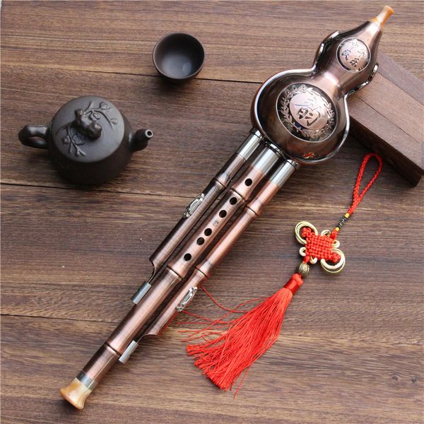 

copper-plated drawstring three-tone gourd
