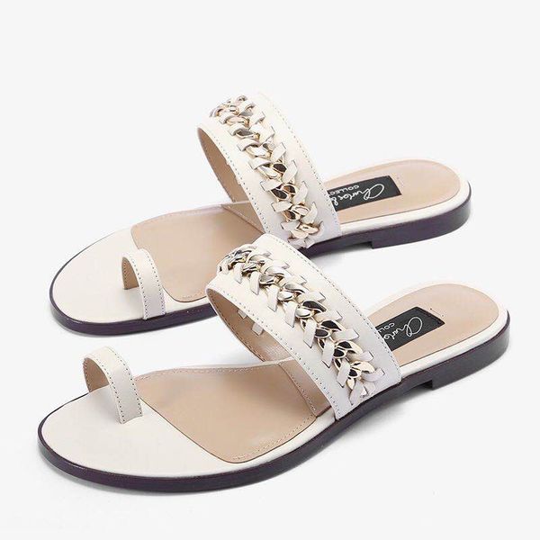 

2020 new summer women's slippers flat with femal knit sandals flip-flops girls outside, Black