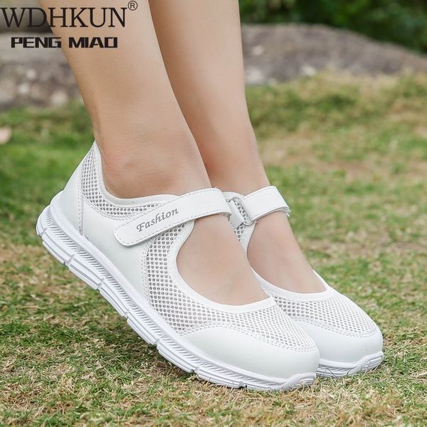 

summer sandals soft soles portable sneakers walking shoes flat soles for women breathable shoes for elder mothers 00766, Black