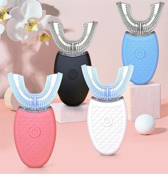 

cgjxs360 degrees electric toothbrush intelligent automatic sonic u type 3 modes teeth clean usb charging tooth whitening blue light40 dhl fr