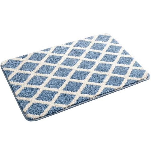 

carpet soft plaid for living room bedroom anti-slip floor mats bedroom water absorption rugs bathroom non-slip mat blue