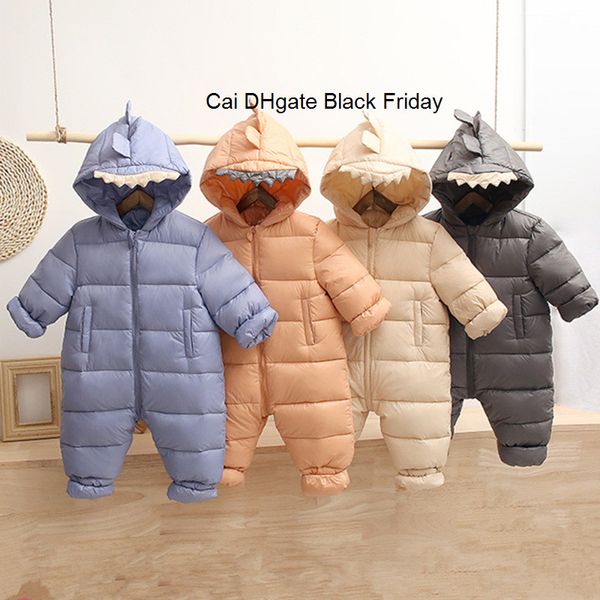 

baby boys girls clothes winter newborn baby hooded down rompers thicken cotton outfits jumpsuit children costume toddler romper, Blue