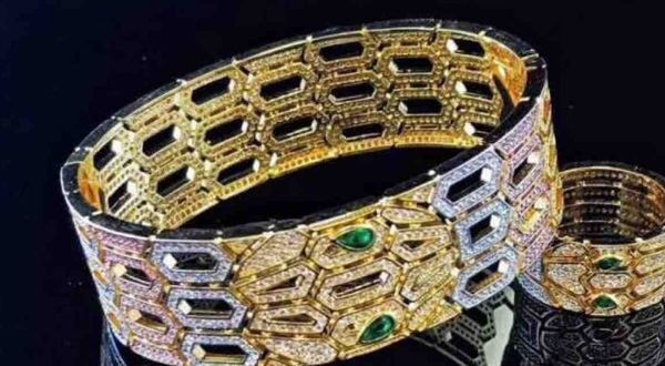 

wholesale designer zirconia paved animal bangle 18k yellow gold/white gold plated bangle bracelets and rings jewelry sets for women, Silver