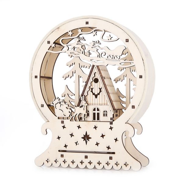 

led ornaments window christmas light deer wooden house night light
