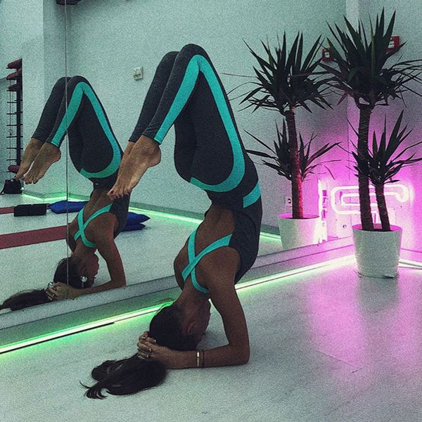 

1pc women sport suit female yoga set women tracksuit ensemble sportswear fitness jumpsuit workout gym wear running clothes, White;red