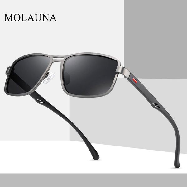 

brand 2020 fashion polarized men sunglasses square metal frame male sun glasses driving fishing eyewear zonnebril heren uv400, White;black