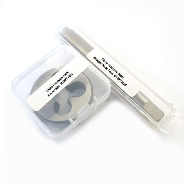

2pcs hss metric right hand tap and die set m12 m12x1.75 m12x1.5 m12x1.25 m12x1 thread plug taps dies sets m12x0.75 m12x0.5