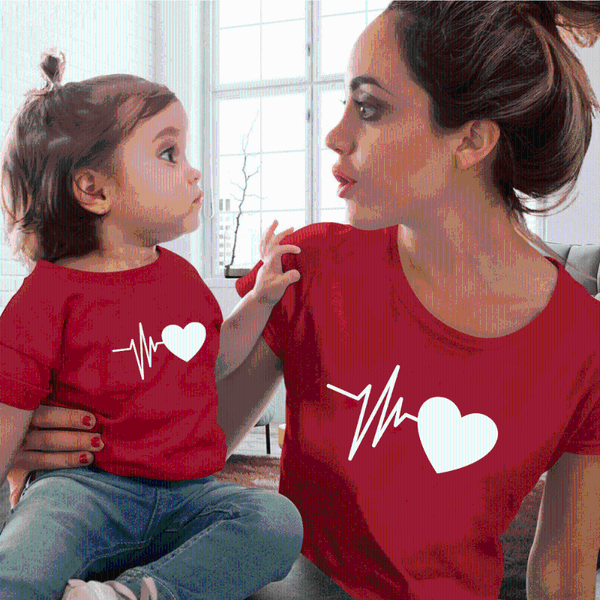 

family matching outfits fashion clothes cute mommy and me t-shirt printed baby girl boys, Blue