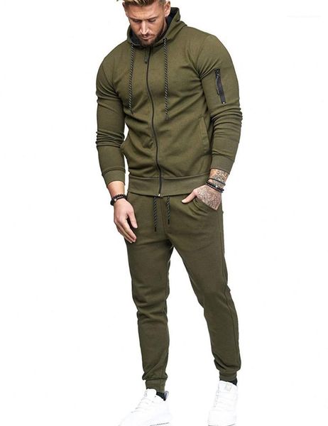 

solid color zipper fly jacket pencil pants 2pcs sets casual men jogging suits mens designer tracksuits, Gray