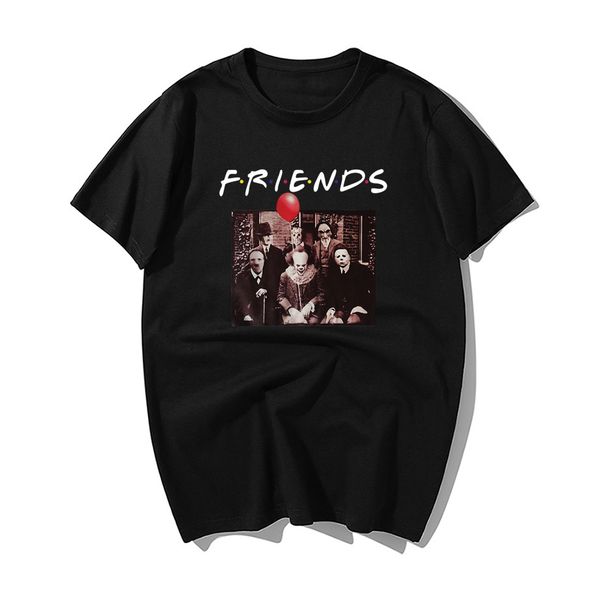 

забавный клоун joker друзья печать tshirt мужчины мода лето повседневный хлопка с коротким рукавом футболки hip hop топы harajuku streetwear