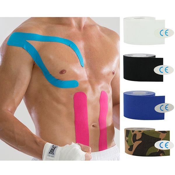

5cm*5m kinesiology tape muscle bandage relief athletic tape knee waterproof sport recovery muscle protector, Black;gray