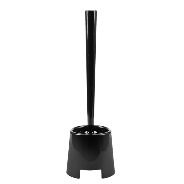 

toilet brush with holder, black wipe clean bathroom polypropylene