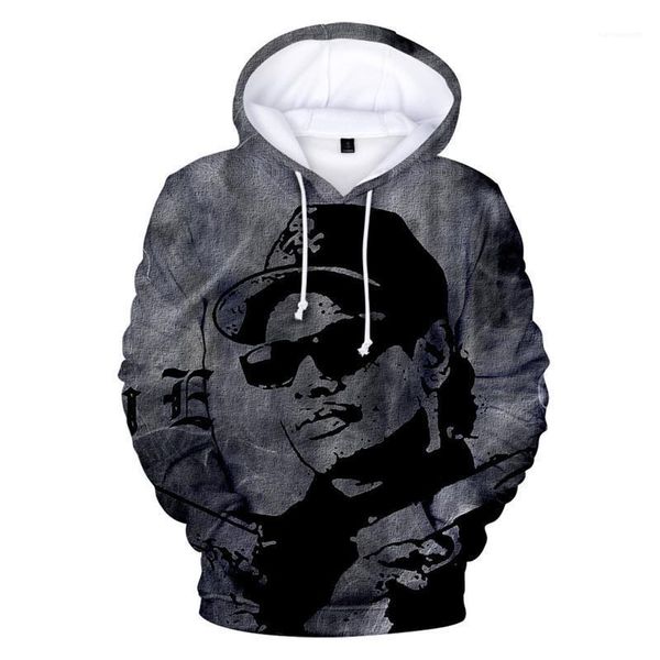

eazy e 3d printed long sleeve mens hooded hoodies casual plus size mens hoodies mens hip hop hoodies new rapper, Black