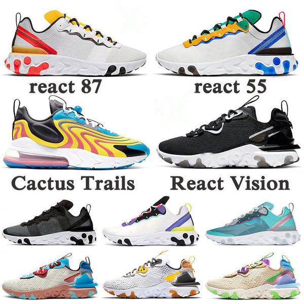 

react vision element 55 87 se cactus trails bauhaus running shoes triple black desert oasis women mens trainers sports sneakers