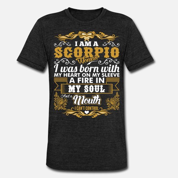 

scorpio woman heart sleeve fire soul zodiac t shirt men printing 100% cotton crew neck family loose casual spring natural shirt