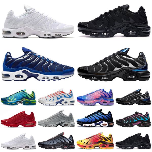 

tn plus se men running shoes triple white black metallic outdoor mens womens trainers sports sneakers runners size 40-45
