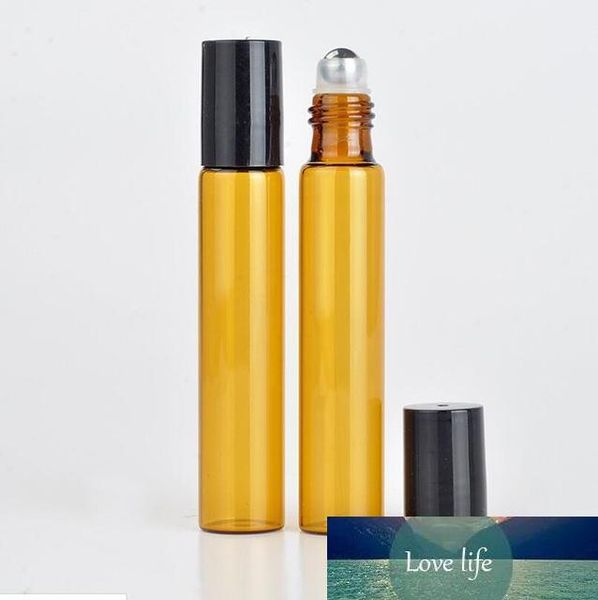 

1200pcs 10ml amber glass roll on bottle with stainless steel roller ball essential