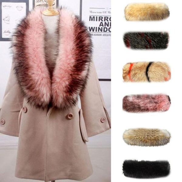 

new faux raccoon fur scarf winter hood fur decor shawl multicolor fake scarf winter women men coat warm collar, Black;gray