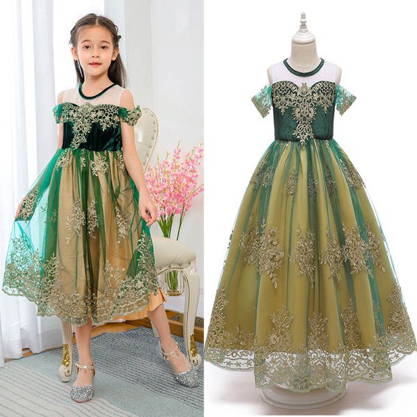 

sweet baby} платье принцессы для девочек снежная королева 2 короткие рукава cosplay необычные костюмы halloween pageant партии одежды дети, Red;yellow