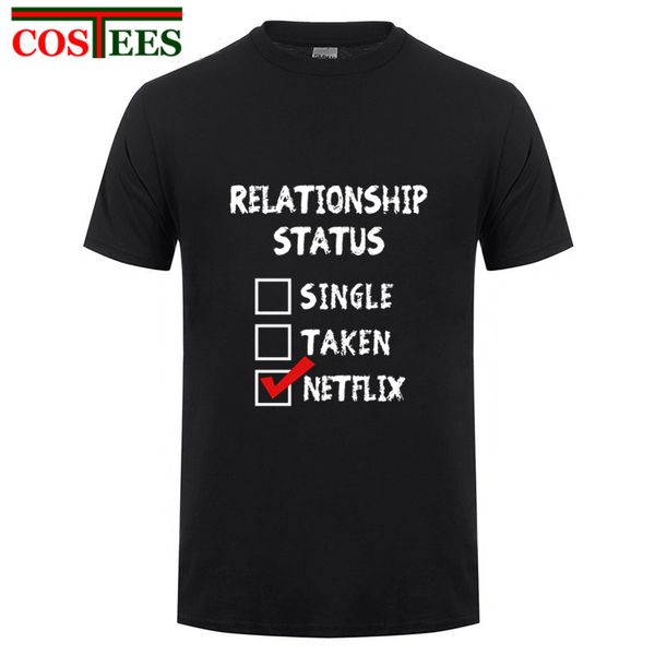 

letter print relationship status netflix t shirt men friends tee shirt new design simple summer style t-shirt homme hipster