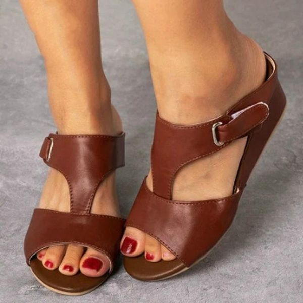 

2020 new arrivals large size 43 women slippers wedges platform summer outside women slides, Black