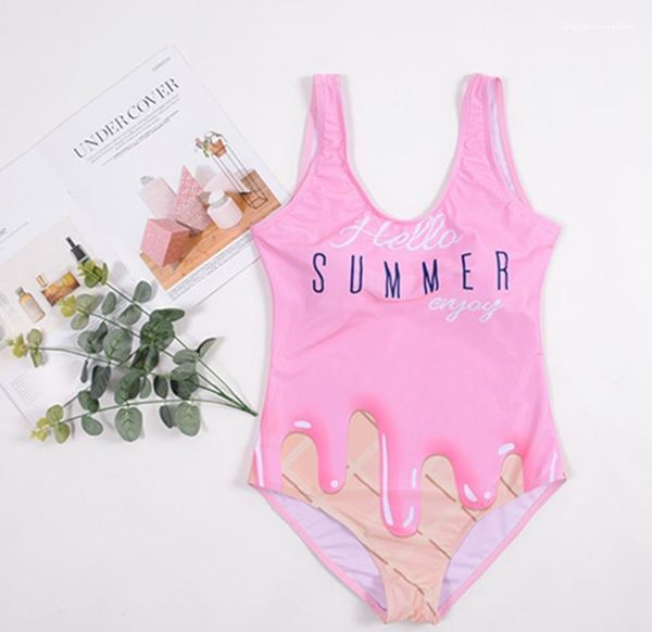 

костюм мода лето письмо printed женщины one piece розовый лолита стиль бикини sexy тощий купальники, White;black