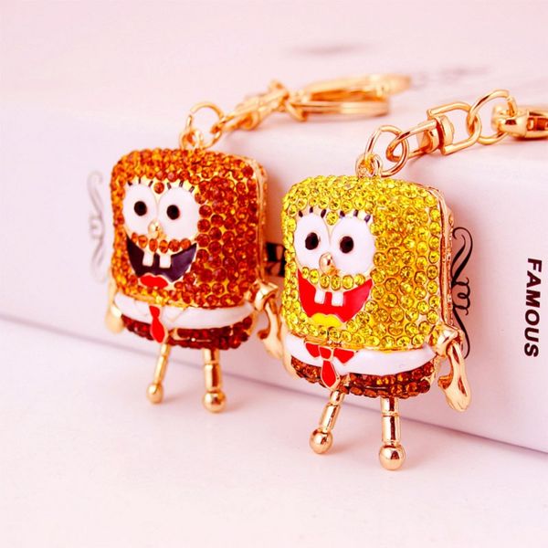 

korean version decoration creative car trinket key chain rhinestone lovely cartoon baby keychain purse pendant keyring gift, Silver