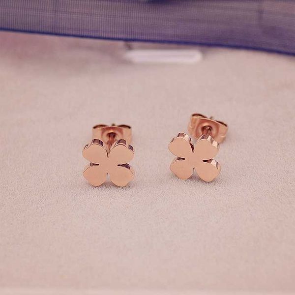 

yun ruo brand rose gold silver color flower stud earring for woman girl gift 316 l stainless steel fashion jewelry never fade, Golden;silver