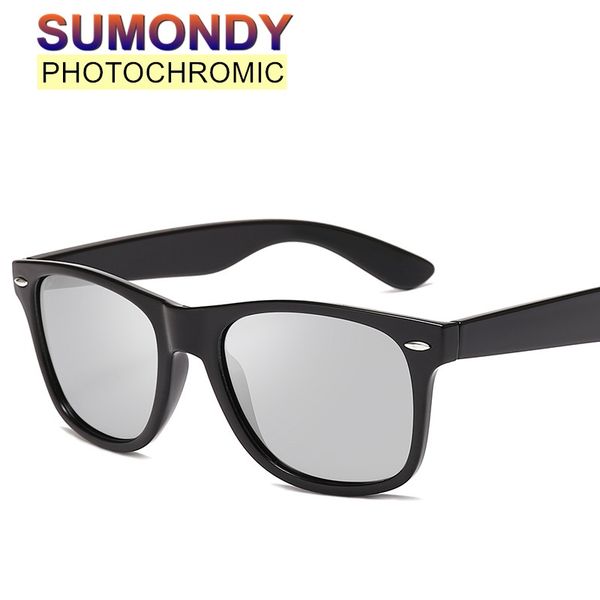 

sumondy all-weather polarized pchromic rivet sunglasses women men day and night dual-purpose driving optics spectacles su54, White;black