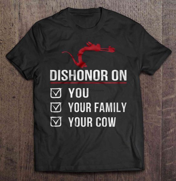 

мужчины футболка dishonor on you ваша семья ваша корова version2 женщины футболку