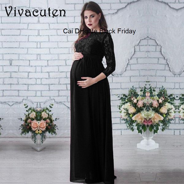 

maternity lace dresses plus size pregnancy dress gown chiffon maternity pgraphy props spring autumn women long sleeve m52