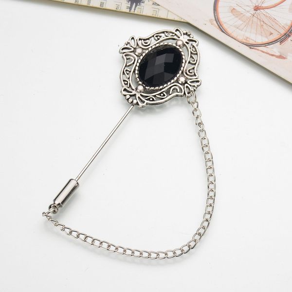

pins, brooches europe and the united states autumn winter models hollow pattern metal long brooch clothing accessories ladies, Gray