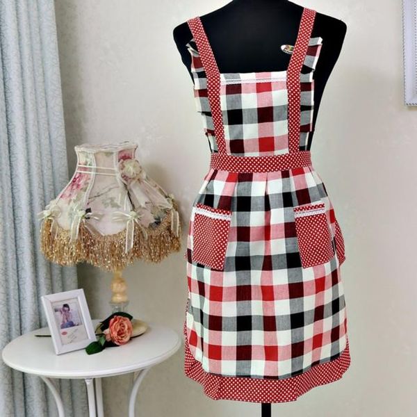 

women lady kitchen apron dress restaurant home kitchen for pocket cooking funny cotton apron bib dining room barbecue sale