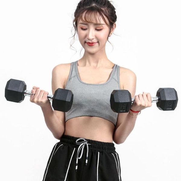 

professional fitness workout dumbbells cast iron coated comfortable weights exercise hexagon dumbbells equipment tools