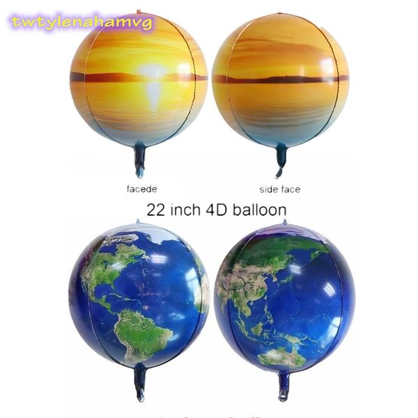 

new 4sides protect earth environment propagate tool ball morning light steric 4d planet balloon theme party decorations