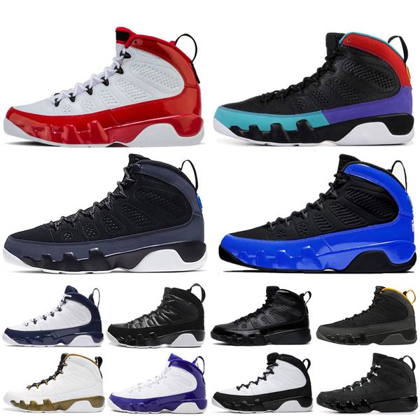

bred 9 9s mens basketball shoes unc racer blue university-gold og space jam men sporst sneakers trainers shoes 7-13