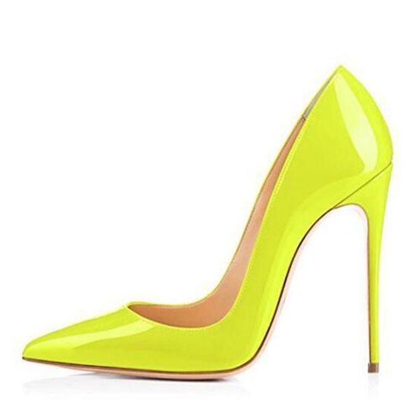 

dress shoes women thin high heels stiletto pumps bridal wedding patent leather slip on pointed toe fashion party shallow, Black