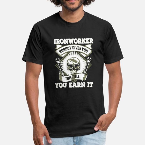 

ironworker s t shirt men design tee shirt plus size 3xl solid color loose basic summer style unique shirt