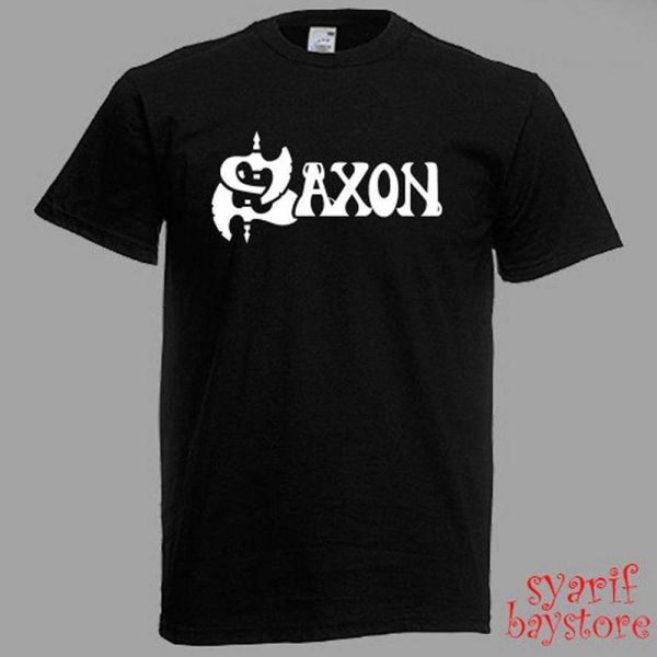 

fashion popular saxon metal band men's black t-shirt, White;black