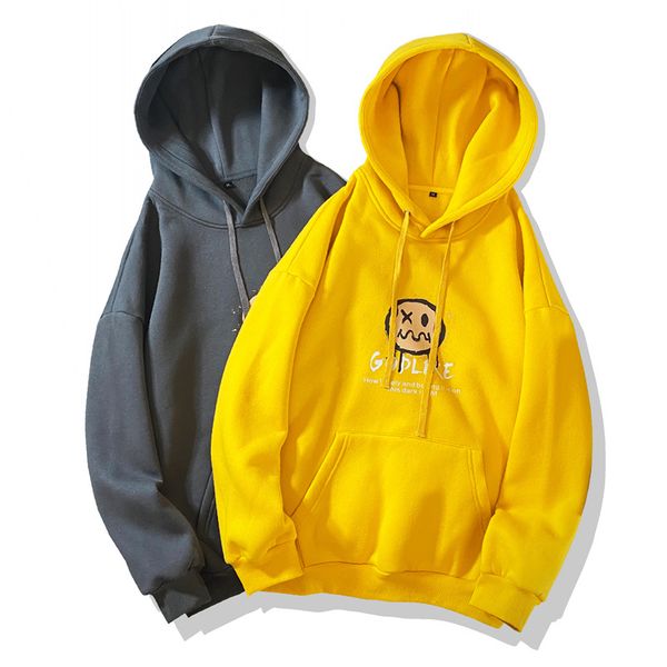 

2020 casual new men's classic hip hop hoodies sweatshirts streetwear one piece brand black grey