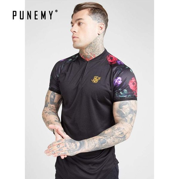 

men's t-shirts t shirt men sik silk streetwear hip hop floral man tshirt tee summer casual silm fitness brand clothing fashion mens t-s, White;black