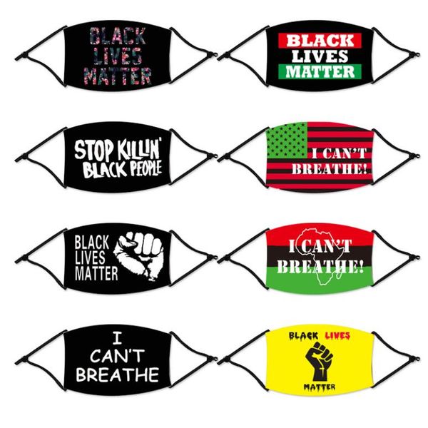 

i cant breathe masks 8 styles blm face masks cloth black mask washable black lives matter cotton mask with 1pcs filter pad cca12455 120pcs