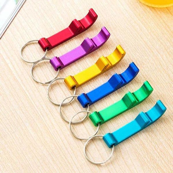

2020 random color stainless steel key chain colorful opener bottle holder key keyring solid can color w5j8 favors party por j1u2, Silver